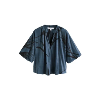 Abbildung von Next Regular FIT Volume Sleeve Vneck Bluse, Damen, Größe: 38, Blue print