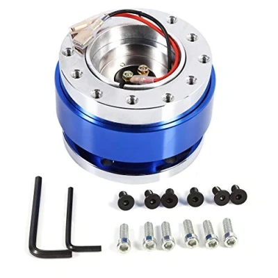 Abbildung von Gorgeri Schnellverschluss Lenkradnabenadapter Kit, Universal 6 Loch Bolzen Ball Lenkrad Hub Adapter Snap Off Boss Kit Blau