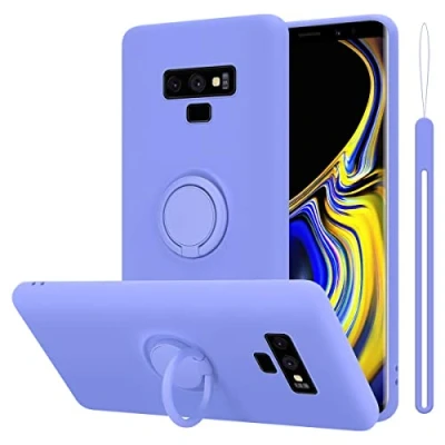 Abbildung von Cadorabo Hülle kompatibel mit Samsung Galaxy Note 9 Schutzhülle TPU Silikon Case Liquid Design Ring Slim Kratzfest Liquidsilikon Microfaser für in Lila