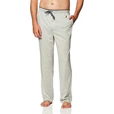 Abbildung von Nautica Herren Soft Knit Sleep Lounge Pant Pyjamaunterteil, Grey Heather, Medium