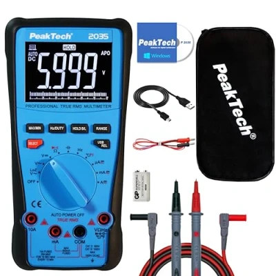 Abbildung von PeakTech 2035 True RMS 1000 V Digitalmultimeter 6.000 Counts, USB
