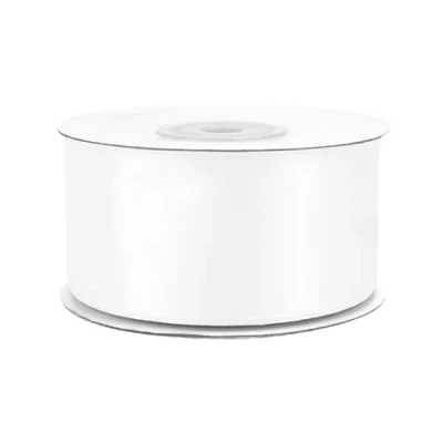 Abbildung von Creativery Satinband, Satinband 38mm x 25m Rolle Weiß