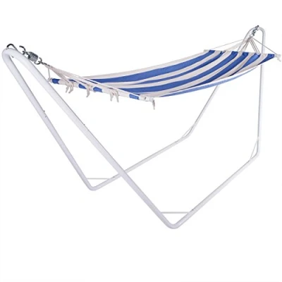 Abbildung von Deuba Hängematte, mit Gestell Outdoor Campinghängematte 150kg belastbar 80x200cm Blau