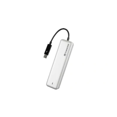 Abbildung von Transcend 240 GB Highspeed JetDrive Thunderbolt PCIe™ Gen3 x4 Portable SSD Speichererweiterung für MacBook (Pro, Air) und Mac (mini, Pro); inkl. externem Aluminiumgehäuse Zubehör TS240GJDM855