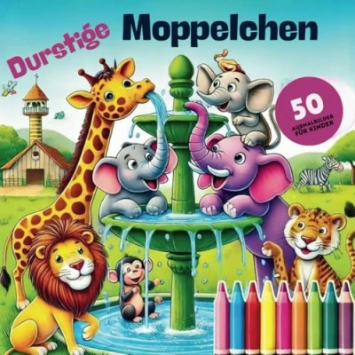 Abbildung von Durstige Moppelchen: Ein Ausmalbuch mit 50 Ausmalbilder Für Kinder ab 4 Jahren