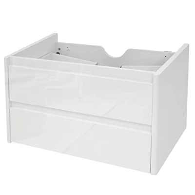 Abbildung von Mendler Waschbeckenunterschrank HWC B19, Waschtischunterschrank Waschtisch Badezimmer, Hochglanz Soft Close 50x80cm weiß
