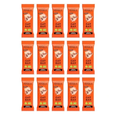 Abbildung von HARVEST REPUBLIC Organic Oat Bar Peanut Chocolate Bio Energie Schokoriegel 15 x 60 g Haferriegel Nartürliches Protein Vegan Glutenfrei Natürliche Zutaten