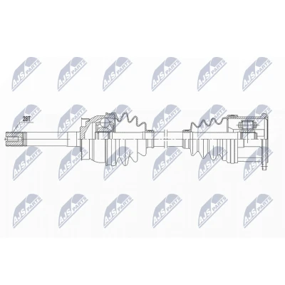Abbildung von NTY NPW NS 104 Antriebswelle Vorderachse links, rechts 565 95 NISSAN: Navara Pickup, Pick Up
