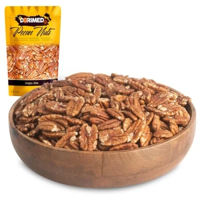 Abbildung von Pekannüsse naturbelassen 1 kg Pekannusskerne, Nusshälften geschält, natürlichen Ursprungs ungesalzen, roh, zuckerfrei geeignet für Vegetarier und Veganer ohne Gentechnik hergestellt Dorimed