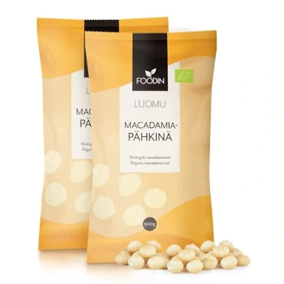 Abbildung von FOODIN Bio Macadamianüsse Whole 1kg, Macadamiakerne, Macademia Nüsse 100% bio, Rohkost &amp; ungesättigte Fette, Top Qualität, Glutenfrei Vegan (2 x 500g)