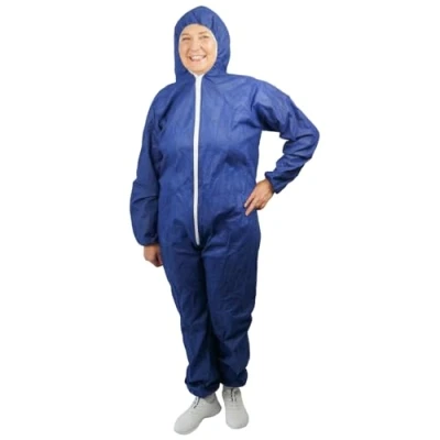 Abbildung von ARNOMED PP Schutzanzug Einweg Blau, 10x Ganzkörperanzug Gr XL (140x178 cm), Lackier &amp; Maleranzug mit Kapuze, Arbeits Overalls für Herren/Damen, latexfreie Schutzkleidung, Einweganzug