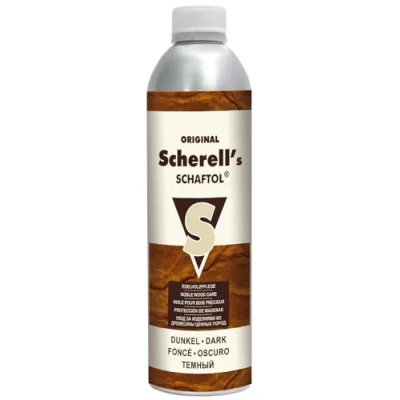 Abbildung von BALLISTOL 23833 Scherell&#039;s SCHAFTOL dunkel Edelholzpflege für Gewehrschaft 500 ml Flasche zur Schaftpflege