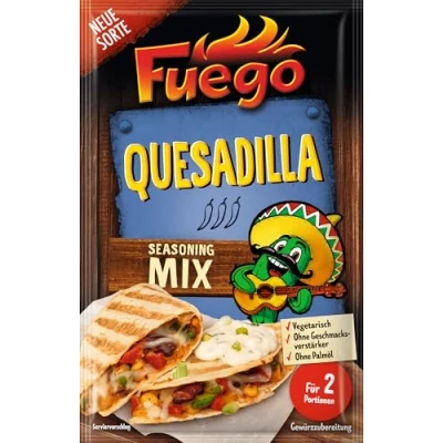 Abbildung von Fuego Quesadilla Seasoning Mix Würzmischung Für Füllung 2 Portionen Vegetarisch, ohne Geschmacksverstärker 30 g im Beutel