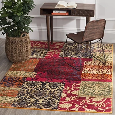 Abbildung von SAFAVIEH Boho Teppich für Wohnzimmer, Esszimmer, Schlafzimmer Monaco Collection, Kurzer Flor, Multi, 155 X 231 cm