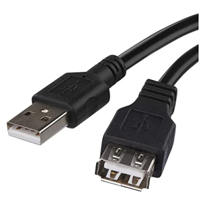 Abbildung von EMOS USB Verlängerungskabel A Stecker auf Buchse, Aufladen und Datenübertragung, 2 m langes Kabel 2.0 für Schnelladen High Speed 480 Mbit/s, schwarz