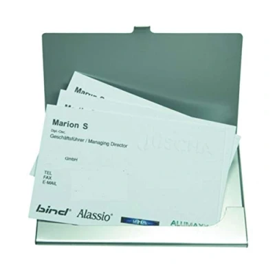 Abbildung von Alassio Visitenkartenetui aus Aluminium in Matter Optik, Etui für ca. 10 Visitenkarten Visitenkartenhülle, cm, Silber