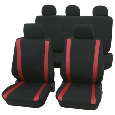 Abbildung von PETEX Auto Sitzbezüge Universal Komplett Set 11 teilig Samoa rot, Eco Class mit SAB 1 Vario