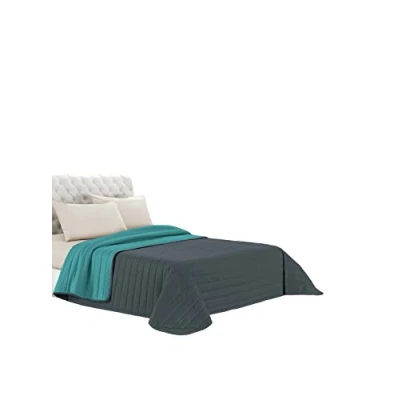 Abbildung von Italian Bed Linen Q EL 1P Elegant Sommer Steppdecke wasser/dunkel grau, 100% Mikrofaser, 170x270cm