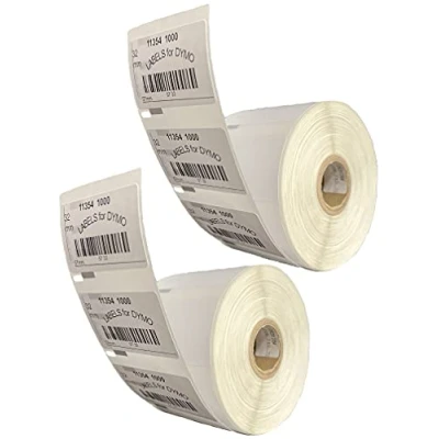 Abbildung von LEYF Dymo Etiketten für Labelwriter 11354 2 Rolle Pack X 1000 St. Je = 2000 Etikette, Selbstklebend, Kompatibel &amp; Seiko Etikettendrucker, 57 32 mm, 2X11354