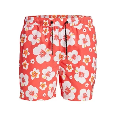 Abbildung von JACK &amp; JONES Men&#039;s JPSTFIJI JJSWIM Bahama Badeshorts, Hot Coral, L