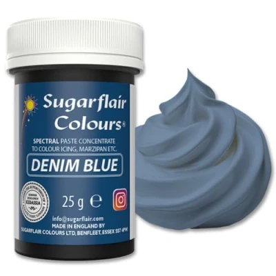 Abbildung von Sugarflair Lebensmittelfarbe Pasta JeansBlue, Lebensmittel Farbe für Fondant und Marzipan, Spectral Concentrated Paste Colours 25g