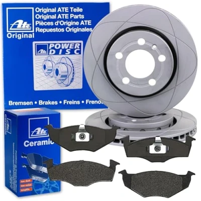 Abbildung von ATE PowerDisc Bremsscheiben + CERAMIC Beläge vorne für Polo 6N Lupo Arosa