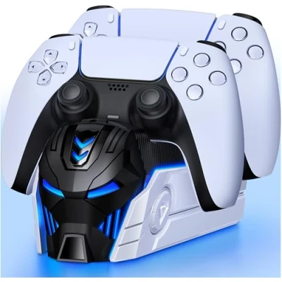 Abbildung von GAMSINGY PS5 Controller Ladestation, Zubehör Ladestation für Dualsense Wireless/Edge Controller, Playstation 5 mit 2 3 Std Schnelllade
