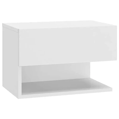 Abbildung von vidaXL Wand Nachttisch Hängend Nachtschrank Nachtkonsole Nachtkommode Schlafzimmer Schrank Kommode Hängeschrank Wandschrank Hochglanz Weiß Holzwerkstoff