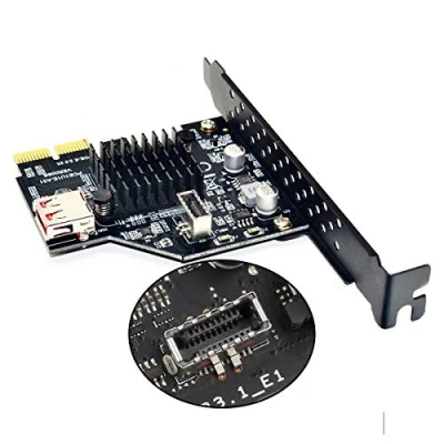 Abbildung von cablecc USB 3.1 Frontblendenbuchse &amp; 2.0 auf PCI E Express Kartenadapter für Motherboard