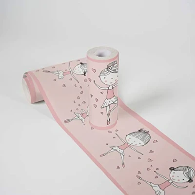 Abbildung von A.S. Création Bordüre &quot;Dancing Ballerina&quot;, Motiv abstrakt naturalistisch, Tapete Kinder Borte Wohnzimmer Schlafzimmer Küche modern Design Optik