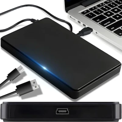 Abbildung von Retoo Festplattengehäuse 2,5 Zoll USB 2.0 Kabel Externes Gehäuse SATA III SSD HDD Werkzeuglose Montage Festplatte Case Hard Drive 7 mm 9.5mm Schwarz