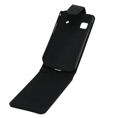 Abbildung von Mobilfunk Krause Flip Case Etui Handytasche Tasche Hülle für Samsung GT S5660 (Schwarz)
