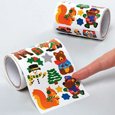Abbildung von Baker Ross AX461 Winterwald Sticker 680 Stück, Großpackung Aufkleber für Kinder zum Basteln, Gestalten und Dekorieren