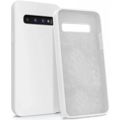 Abbildung von MyGadget Hülle für Samsung Galaxy S10 Gummierte Handyhülle [ 3 Layer Struktur ] Schutzhülle mit Soft Inlay &amp; Hardcase Cover außen Weiß