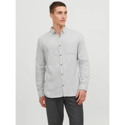 Abbildung von Jack &amp; Jones Jjeclassic melange LS SN Hemd, Herren, Größe: Small, Light grey