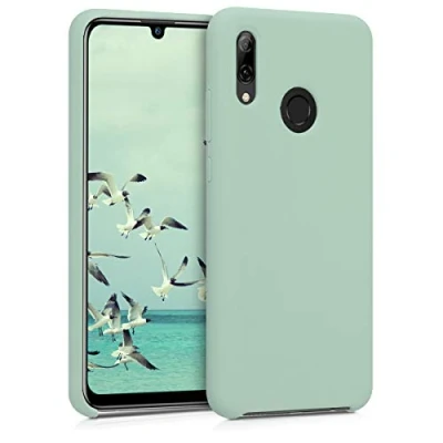 Abbildung von kwmobile Hülle kompatibel mit Huawei P Smart (2019) Silikon Handy Case Handyhülle weiche Oberfläche kabelloses Laden Mintgrün matt