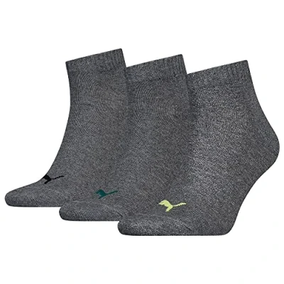 Abbildung von Puma Unisex Quarter Socke, Lime/Grey Mélange, 35/38