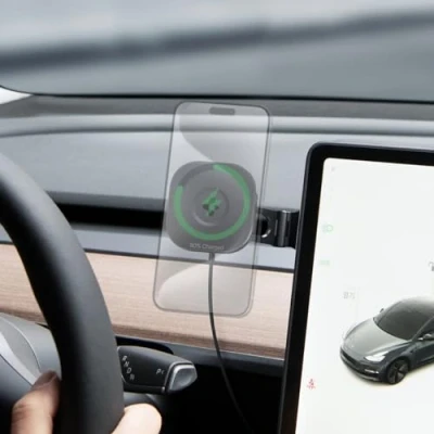 Abbildung von Spigen OneTap Pro 3 MagSafe Autohalterung Ladegerät für Tesla Model Y Highland 2024 X S Zubehör, Magnetisches Kabelloses Auto Handyhalterung mit Ladefunktion iPhone 15, 14, 13, 12