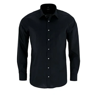 Abbildung von OLYMP Level Five body fit Hemd extra langer Arm New Kent Kragen Twill schwarz Gr. 39