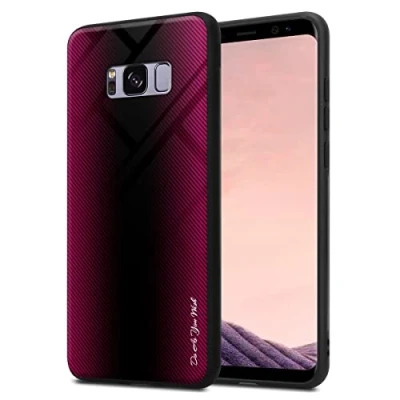 Abbildung von Cadorabo Hülle kompatibel mit Samsung Galaxy S8 Plus Schutzhülle TPU Silikon Case Glas Slim Kratzfest Weiche Gummi Rundumschutz für in Pink