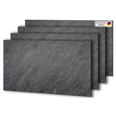 Abbildung von AS Country Stone Wandpaneele in Marmoroptik 60x120 cm 4 Stück PVC Wandverkleidung aus Kunststoffplatten für Küche, Bad &amp; mehr Küchenrückwand Platte Wandpaneel Darkstone