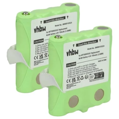 Abbildung von vhbw 2X NI MH Akku Set 700mAh (4.8V) kompatibel mit Funkgerät Walkie Talkie DeTeWe Outdoor PMR 8000, Simvalley WT 100 Ersatz für LH060 3A44C4BT, MT700D03XXC, PX 1755.