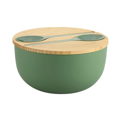 Abbildung von KESPER Salatschüssel &quot;Salatschale mit Deckel und Salatbesteck&quot;, 4 tlg., aus Polypropylen, FSC zertifiziertem Bambus