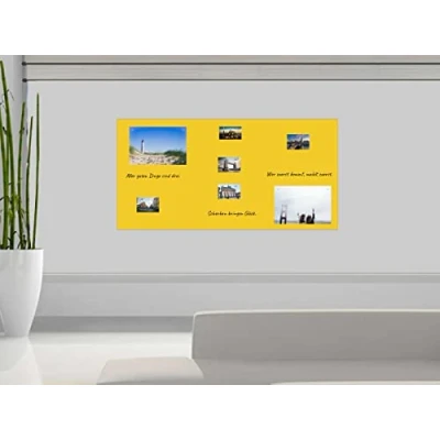 Abbildung von Magnetfolie Haftgrund für Magnete Magnettafel Ferrofolie selbstklebend beschreibbar, abwischbar, magnetisch (gelb, 100x50cm)
