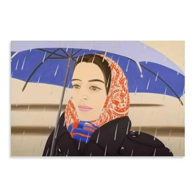 Abbildung von HKAHF AJWUQ Alex Katz Poster Wandkunst Halten Sie einen Regenschirm Drucke Frau Bild Vintage Abstrakte Leinwand Gemälde für Wohnzimmer Dekor 20x30cm Kein Rahmen