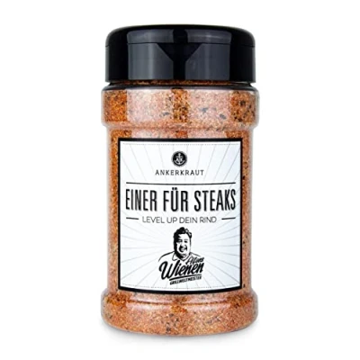 Abbildung von Ankerkraut Einer für Steaks Gewürz, 250g im Streuer, Würze Mischung Fleisch, Grillen mit Premium Qualität von Profis, Salzig Süß