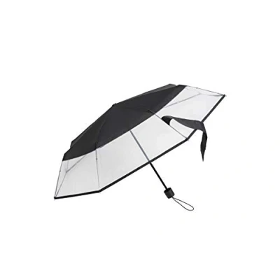 Abbildung von Falconetti transparenter Faltschirm, faltbarer Regenschirm, kleiner kompakter &amp; leichter und schwarzer Schwarz, 24 CM de