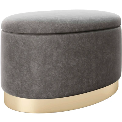 Abbildung von PLAYBOY Pouf &quot;ROSANNE&quot;, Abnehmbarer Deckel, innen Stauraum für Decken, Kissen und Sonstiges