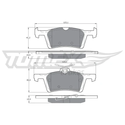 Abbildung von TOMEX brakes TX 17 02 Bremsbelagsatz Hinterachse PEUGEOT: 308 SW 2, II Schrägheck, Kasten / Kombi