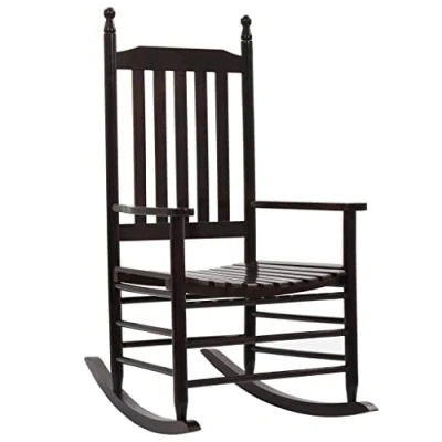 Abbildung von vidaXL Pappelholz Schaukelstuhl mit gebogener Sitzfläche Gartensessel Gartenstuhl Relaxstuhl Ruhesessel Sessel Schwingstuhl Schwingsessel Holzstuhl Braun
